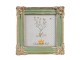 Zeleno - zlatý fotorámeček s květinovým motivem - 13*2*13 cm / 10*10 cm Clayre & Eef