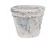 Bílo-šedý antik terakotový květináč Teracci S - Ø 10*8 cm Clayre & Eef
