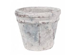 Bílo-šedý antik terakotový květináč Teracci S - Ø 10*8 cm