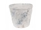 Bílo-šedý antik terakotový květináč Teracci M - Ø 12*11 cm Clayre & Eef
