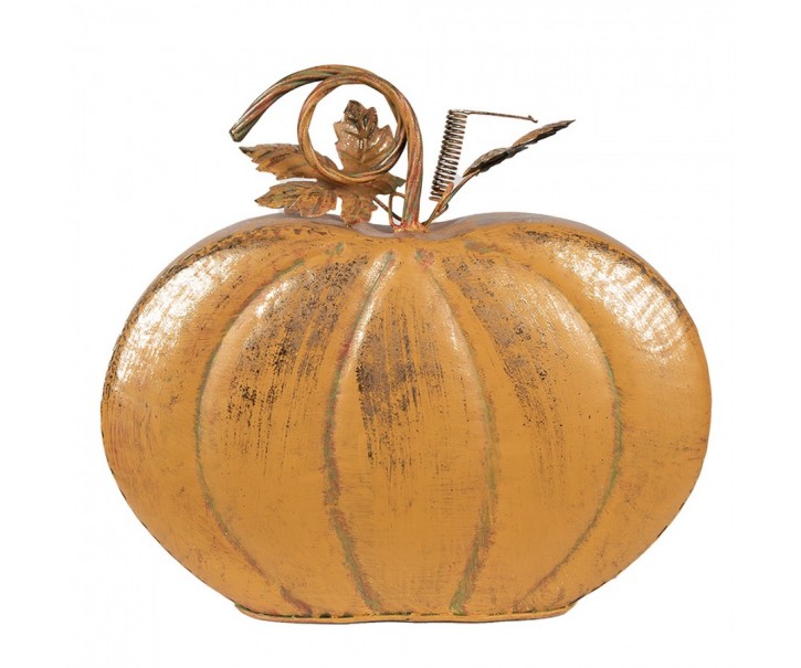 Oranžová kovová dekorace dýně Pumpkin - 34*15*32 cm Clayre & Eef
