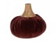 Vínová sametová dekorace dýně Pumpkin S - 9*8 cm Clayre & Eef