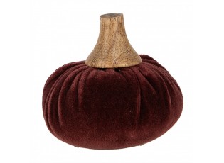 Vínová sametová dekorace dýně Pumpkin S - Ø 9*8 cm 
