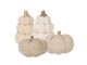 Béžová pletená dekorace dýně Pumpkin XL - Ø 20*14 cm Clayre & Eef