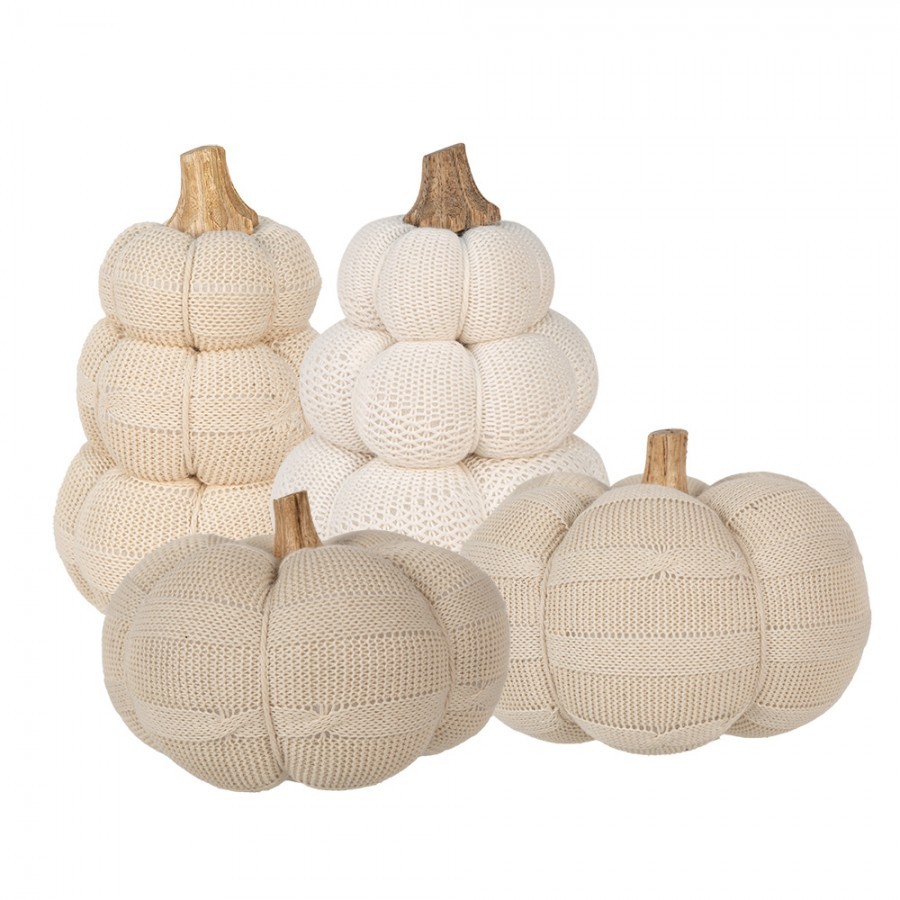 Béžová pletená dekorace dýně Pumpkin XL - Ø 20*14 cm Clayre & Eef Béžová pletená dekorace dýně Pumpkin XL - Ø 20*14 cm Clayre & Eef