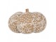 Hnědo-bílá krajková dekorace dýně Pumpkin XXL - Ø 25*16 cm Clayre & Eef