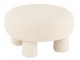 Bílá kulatá stolička Teddy Bouclé White - Ø 52*28 cm J-Line by Jolipa