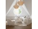 Bílá kulatá stolička s opěrkou Teddy Bouclé White - Ø 52*49 cm J-Line by Jolipa