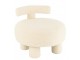 Bílá kulatá stolička s opěrkou Teddy Bouclé White - Ø 52*49 cm J-Line by Jolipa