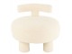 Bílá kulatá stolička s opěrkou Teddy Bouclé White - Ø 52*49 cm J-Line by Jolipa