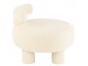 Bílá kulatá stolička s opěrkou Teddy Bouclé White - Ø 52*49 cm J-Line by Jolipa