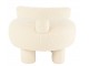 Bílá kulatá stolička s opěrkou Teddy Bouclé White - Ø 52*49 cm J-Line by Jolipa