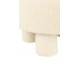 Bílá kulatá stolička s opěrkou Teddy Bouclé White - Ø 52*49 cm J-Line by Jolipa