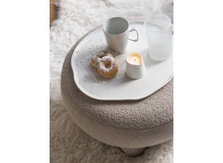 Béžová kulatá stolička Teddy Bouclé Beige - Ø 52*28 cm