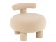 Béžová kulatá stolička s opěrkou Teddy Bouclé Beige - Ø 52*49 cm J-Line by Jolipa
