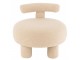 Béžová kulatá stolička s opěrkou Teddy Bouclé Beige - Ø 52*49 cm J-Line by Jolipa