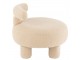 Béžová kulatá stolička s opěrkou Teddy Bouclé Beige - Ø 52*49 cm J-Line by Jolipa