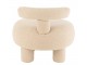 Béžová kulatá stolička s opěrkou Teddy Bouclé Beige - Ø 52*49 cm J-Line by Jolipa