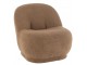 Hnědá kulatá stolička/ křesílko s opěrkou Teddy Bouclé Brown - 78*88*72 cm J-Line by Jolipa
