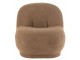 Hnědá kulatá stolička/ křesílko s opěrkou Teddy Bouclé Brown - 78*88*72 cm J-Line by Jolipa