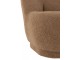 Hnědá kulatá stolička/ křesílko s opěrkou Teddy Bouclé Brown - 78*88*72 cm J-Line by Jolipa