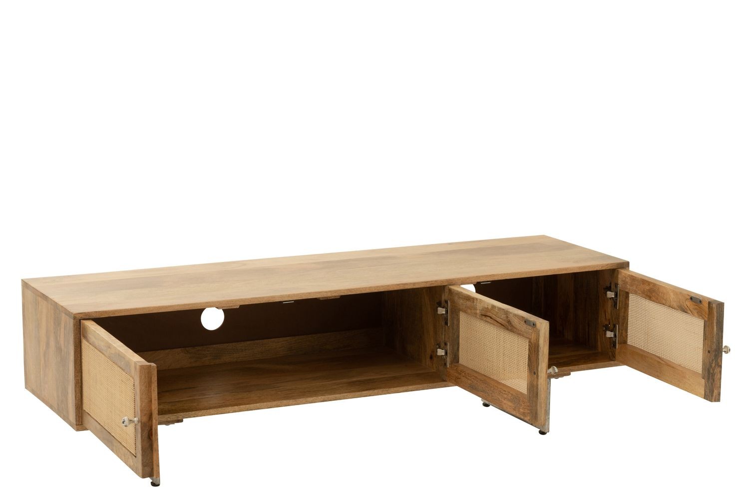 Dřevěný TV stolek z mangového dřeva s výpletem Ginna - 120*43*49 cm J-Line by Jolipa Dřevěný TV stolek z mangového dřeva s výpletem Ginna - 120*43*49 cm J-Line by Jolipa