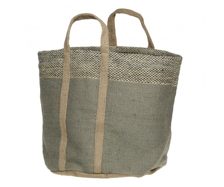 Zelená košíková jutová taška Basket Bag - 40*40*40/ 60 cm Chic Antique