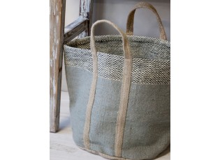 Zelená košíková jutová taška Basket Bag - 40*40*40/ 60 cm