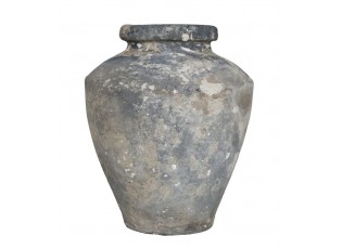 Šedá antik hliněná váza Grimaud L - Ø 35*55 cm