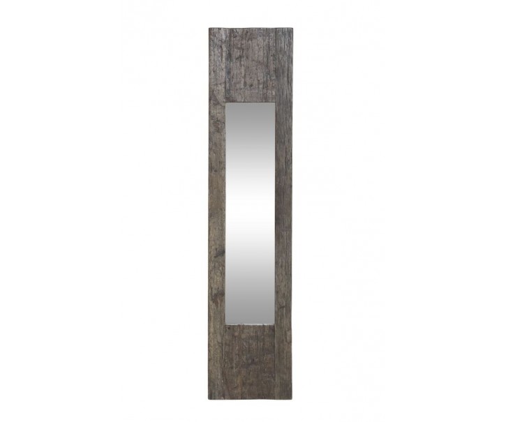 Antik nástěnné zrcadlo z recyklovaného dřeva Grimaud - 26*3*122 cm Chic Antique