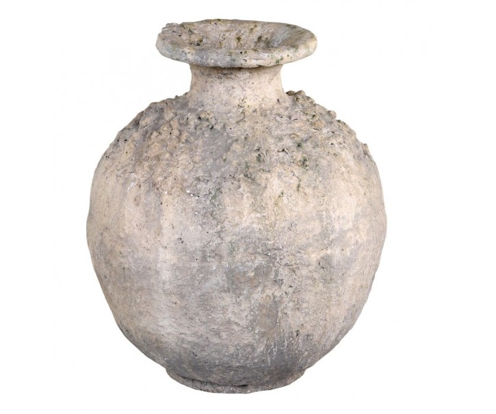 Šedo-béžová antik dekorační váza Grimaud M - Ø 32*39 cm Chic Antique