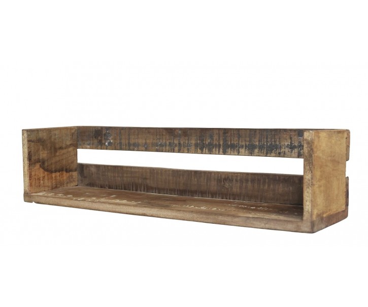 Hnědá antik dřevěná polička Grimaud - 60*15*14 cm Chic Antique