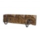 Hnědý antik věšák z recyklovaného dřeva s háčky Grimaud - 43*13*10 cm Chic Antique