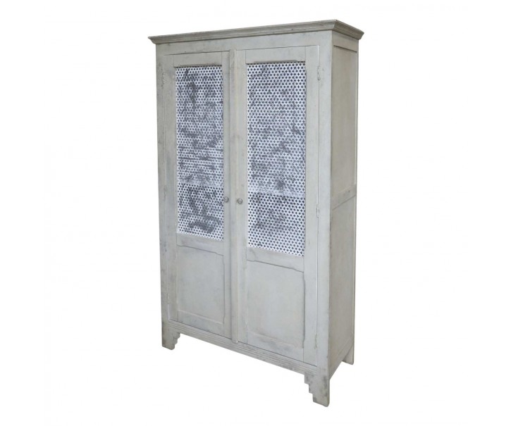 Krémová antik dřevěná skříň French antiek - 113*44*184cm Chic Antique