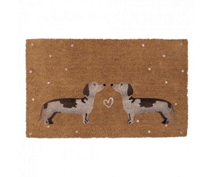 Kokosová rohožka s jezevčíky Dachshund Love - 75*45*1 cm Clayre & Eef