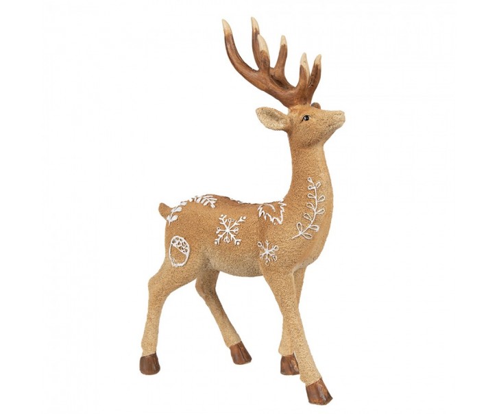 Hnědá vánoční dekorace srnec - 19*7*31 cm Clayre & Eef