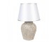 Šedá terakotová stolní lampa Teracci se stříbrným stínidlem - Ø 35*59cm Clayre & Eef