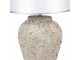 Šedá terakotová stolní lampa Teracci se stříbrným stínidlem - Ø 35*59cm Clayre & Eef