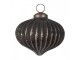 Zlatočerná skleněná vánoční ozdoba Aurora Noir - 8*8 cm Clayre & Eef