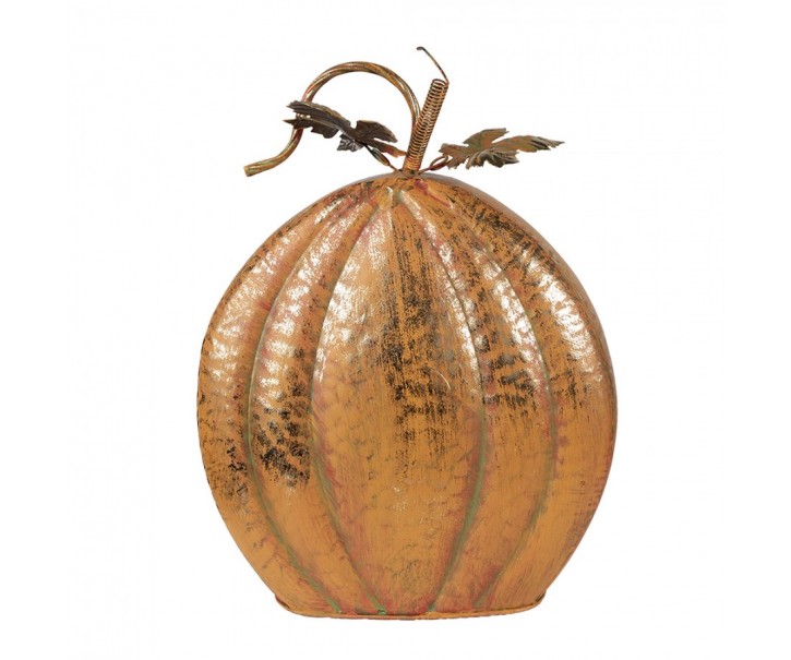 Oranžová kovová dekorace dýně Pumpkin - 34*15*42 cm Clayre & Eef