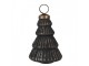 Granitová antik skleněná vánoční ozdoba stromek Noirre - 6*9 cm Clayre & Eef