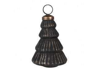 Granitová antik skleněná vánoční ozdoba stromek Noirre - 6*9 cm