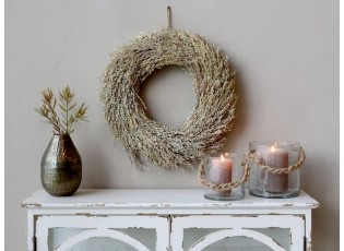 Přírodní dekorativní věnec s trávou Fleur - Ø 35 cm