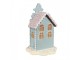 Modrá vánoční perníková chaloupka Gingerbread House - 13*13*20 cm Clayre & Eef