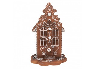 Hnědá vánoční svítící perníková chaloupka Gingerbread House - 13*13*20 cm 