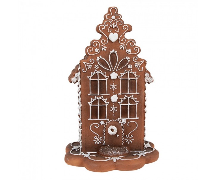 Vánoční perníková chaloupka s Led světýlky Gingerbread House - 13*13*20 cm / 2*AAA Clayre & Eef