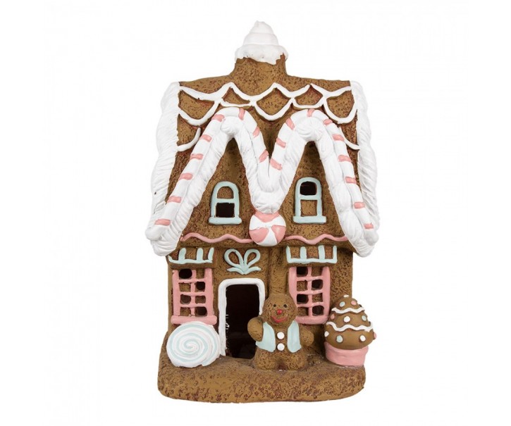 Vánoční perníková chaloupka s Led světýlky Gingerbread House - 22*18*39 cm Clayre & Eef