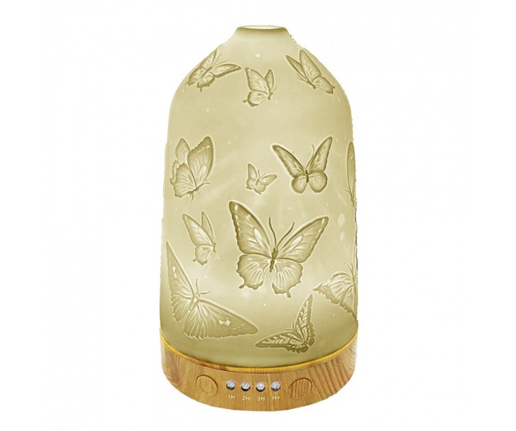 Bílý porcelánový olejový difuzér s motýlky Paollo - Ø 9*17 cm Clayre & Eef