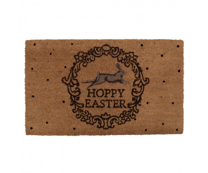 Kokosová rohožka s králíčkem Hoppy Easter - 75*45*1 cm Clayre & Eef