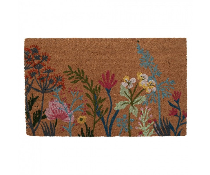 Kokosová rohožka s lučními květy Coconut Flowers - 75*45*1 cm Clayre & Eef